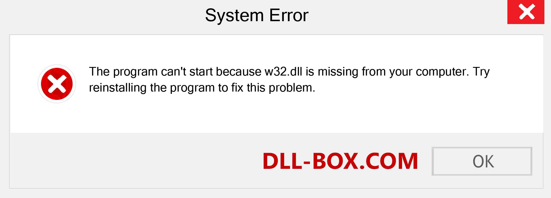  w32.dll file is missing?. Download for Windows 7, 8, 10 - Fix  w32 dll Missing Error on Windows, photos, images